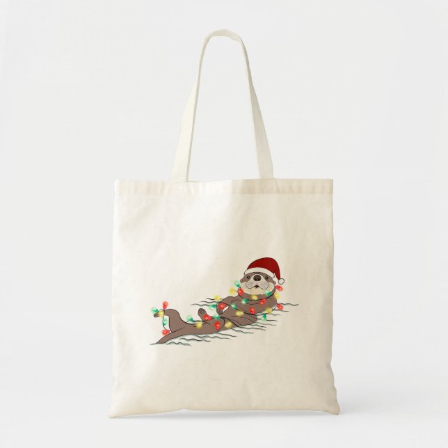 Funny Niedlich Christmas Otter Tragetasche (Vorne)