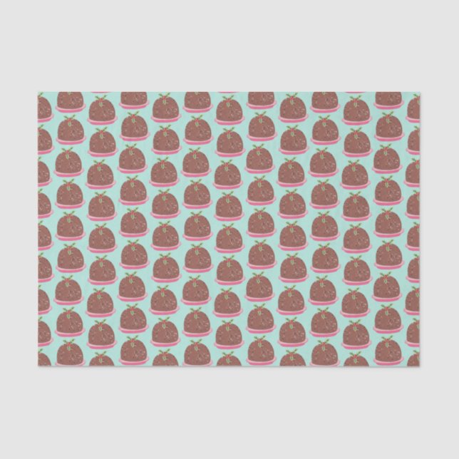 Funny niedlich Christmas Pudding Holiday Seidenpapier (Vorderseite)