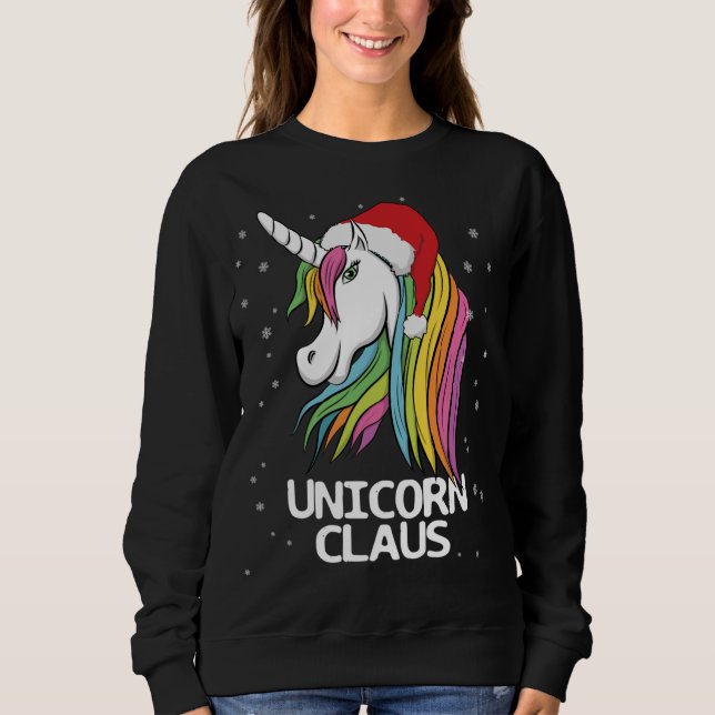 Funny Niedlich Christmas Unicorn Sweatshirt (Vorderseite)