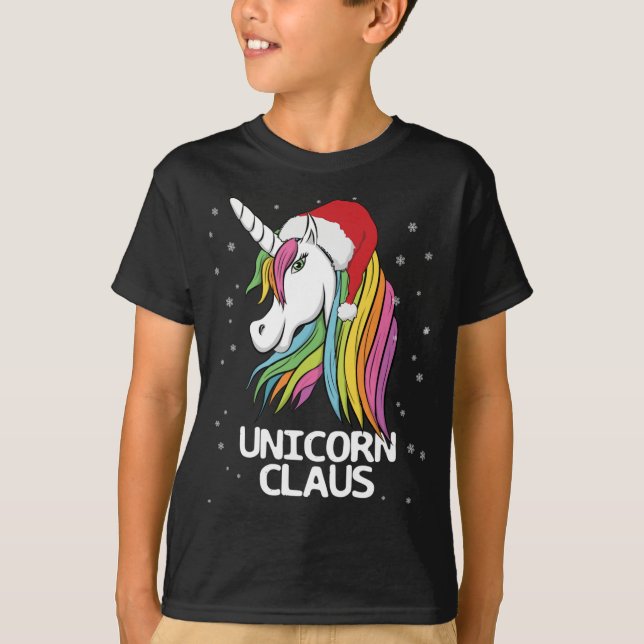 Funny Niedlich Christmas Unicorn T-Shirt (Vorderseite)