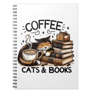 Funny Niedlich Coffee Cats Bücher Lover Gift Idee 