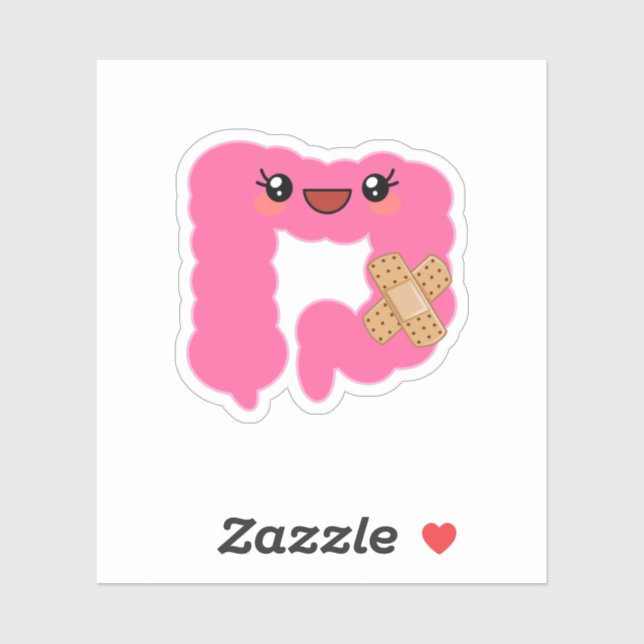 Funny Niedlich Colon mit Bandage Aufkleber (Blatt)