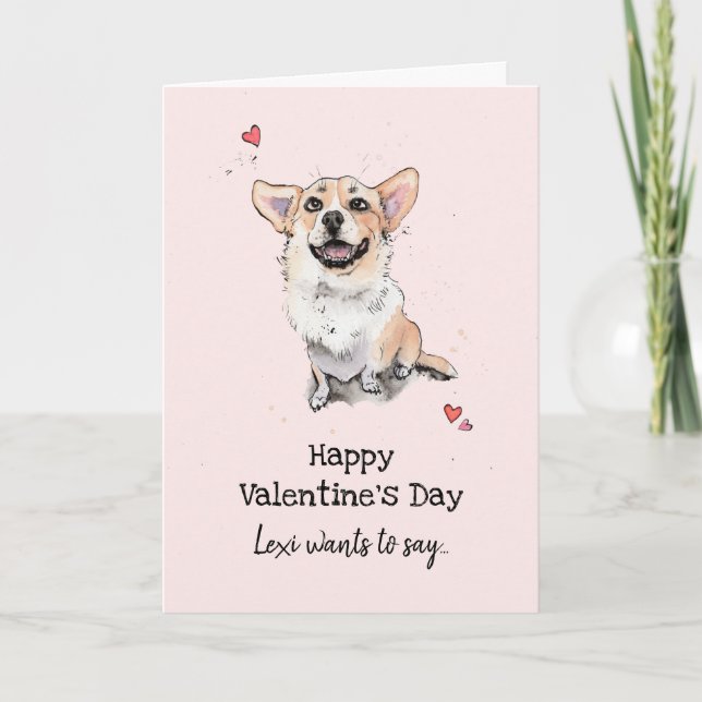 Funny Niedlich Corgi Hund Valentine's Day I Liebe  Karte (Vorderseite)