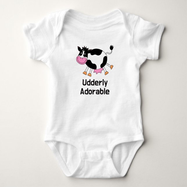 Funny Niedlich Cow Puff Cartoon Design Baby Strampler (Vorderseite)