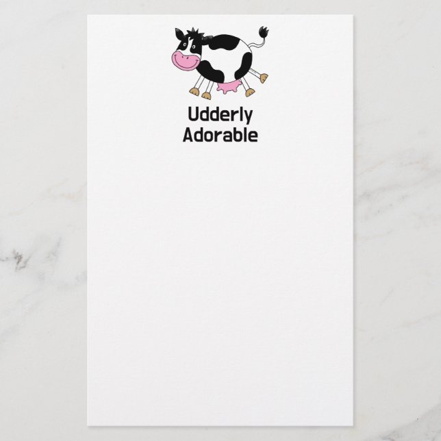 Funny Niedlich Cow Puff Cartoon Design Briefpapier (Vorderseite)