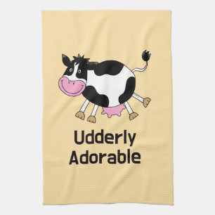 Funny Niedlich Cow Puff Cartoon Design Geschirrtuch