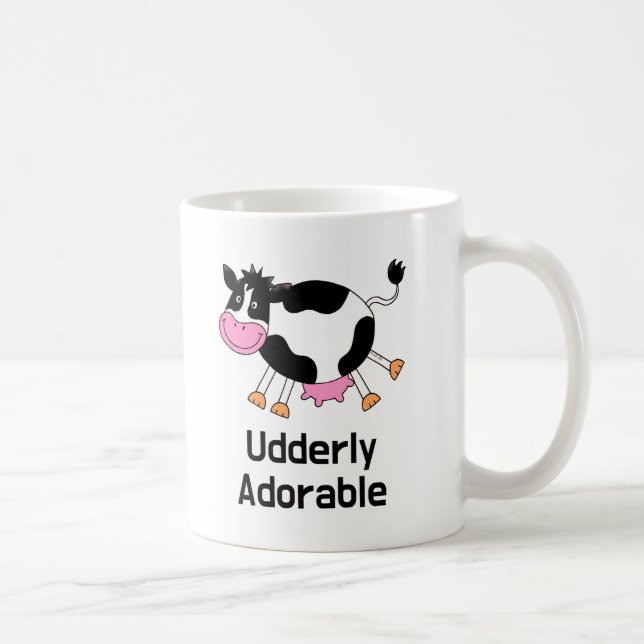 Funny Niedlich Cow Puff Cartoon Design Kaffeetasse (Rechts)