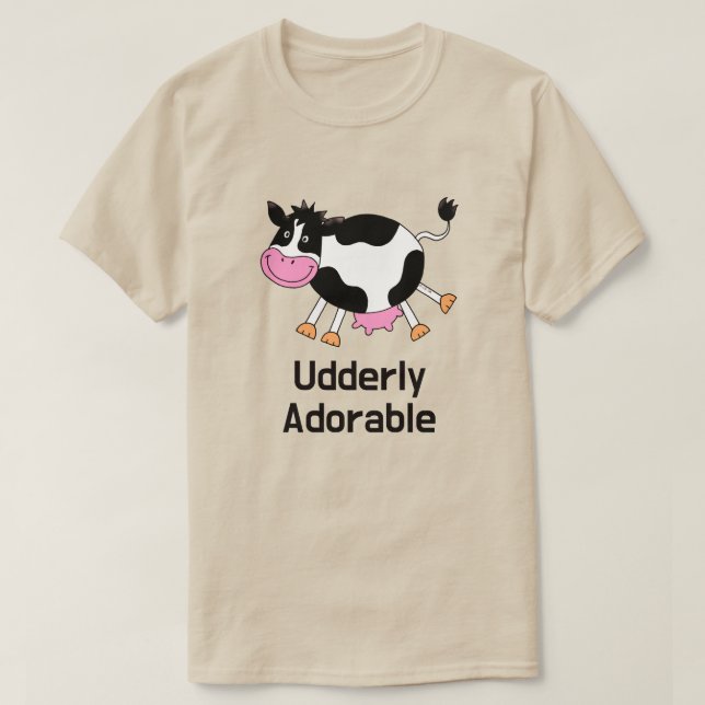 Funny Niedlich Cow Puff Cartoon Design T-Shirt (Design vorne)