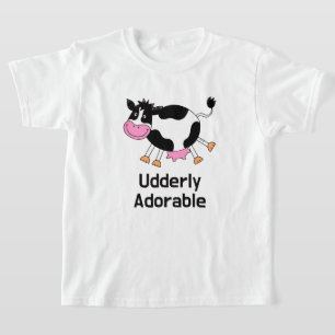 Funny Niedlich Cow Puff Cartoon Design T-Shirt