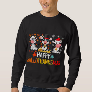 Funny Niedlich Cows Weihnachten Frohe Hallothanksm Sweatshirt