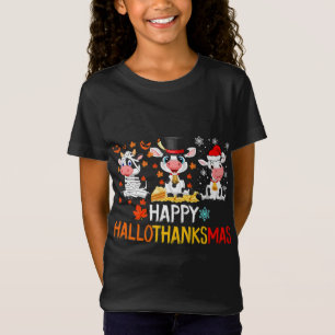 Funny Niedlich Cows Weihnachten Frohe Hallothanksm T-Shirt