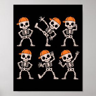Funny Niedlich Dancing Skelett Halloween Jungs Kin Poster