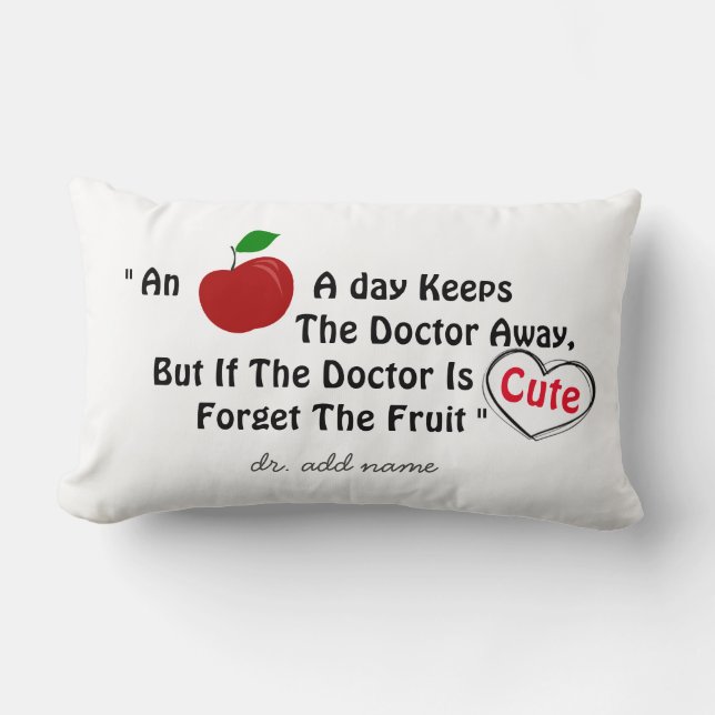 Funny Niedlich Doctor Red Apple Joke individuelle  Lendenkissen (Vorderseite)