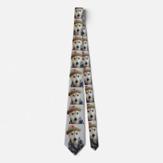 FUNNY NIEDLICH DOG DRESSED PAINTING GRAY NECK TIE KRAWATTE
