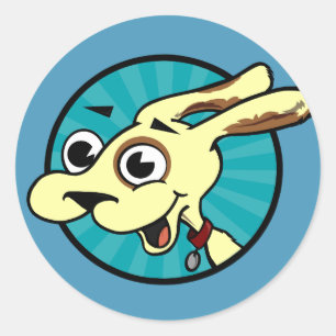 FUNNY NIEDLICH DOG ROUND STICKERS