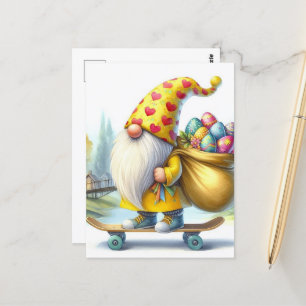 Funny Niedlich East Gnome mit Ostereiern Postkarte