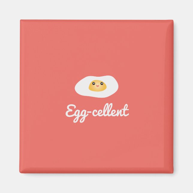 Funny Niedlich Egg Eggcellent Humous Food Puff Fun Magnet (Vorne)