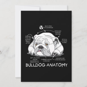 Funny Niedlich English Bulldog Anatomie Dog Biolog Feiertagskarte