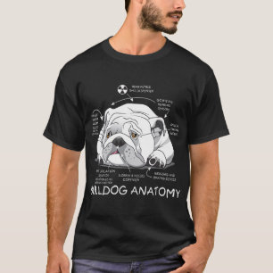 Funny Niedlich English Bulldog Anatomie Dog Biolog T-Shirt