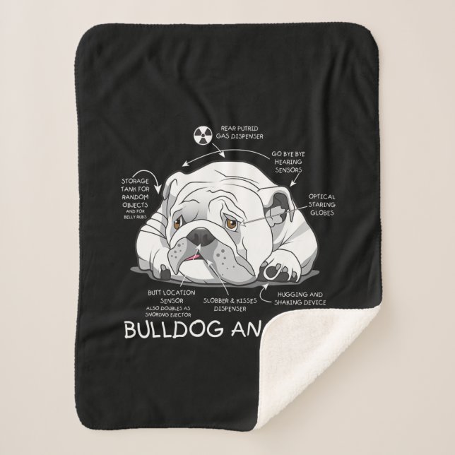 Funny Niedlich English Bulldog Anatomie Hunde Biol Sherpadecke (Vorderseite)