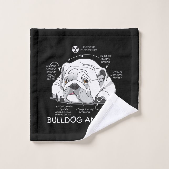 Funny Niedlich English Bulldog Anatomie Hunde Biol Waschlappen (Waschlappen)