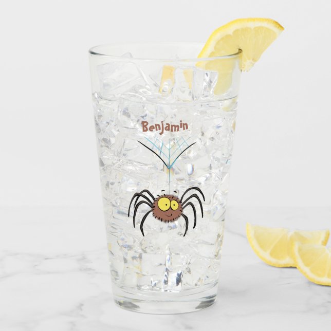 Funny niedlich fluffly spinness Cartoon Glas (Rückseite Ice)