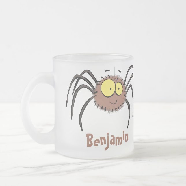 Funny niedlich fluffly spinness Cartoon Mattglastasse (Links)