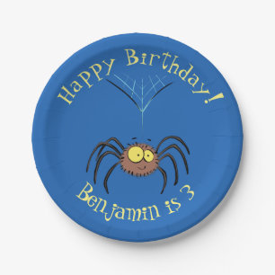 Funny niedlich fluffly spinness Cartoon Pappteller