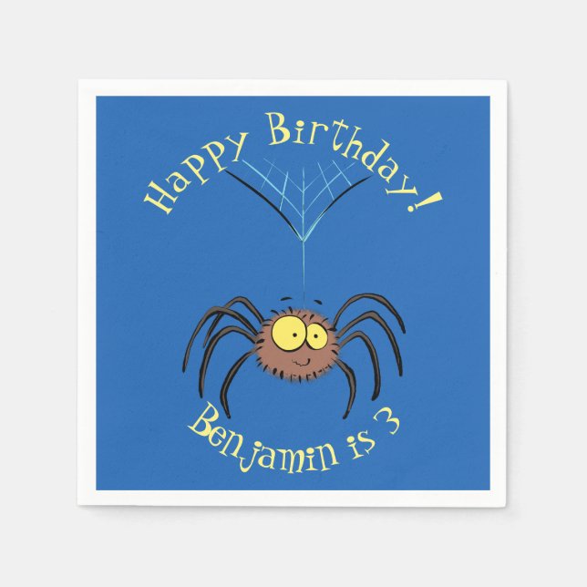 Funny niedlich fluffly spinness Cartoon Serviette (Vorderseite)