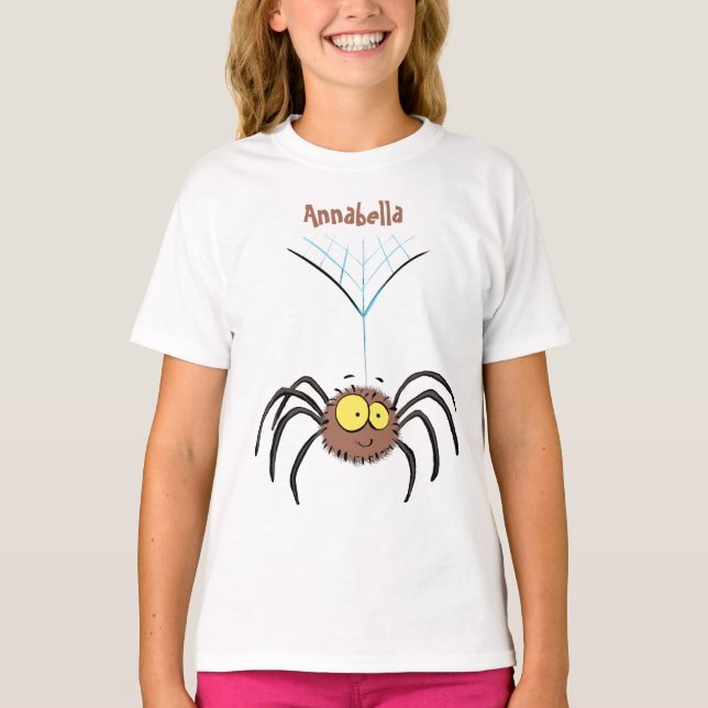Funny niedlich fluffly spinness Cartoon T-Shirt (Vorderseite)