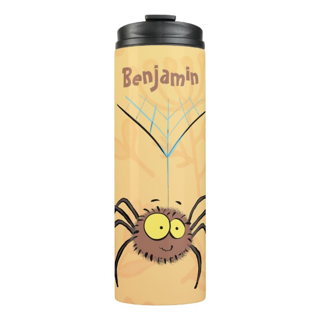Funny niedlich fluffly spinness Cartoon Thermosbecher (Vorderseite)