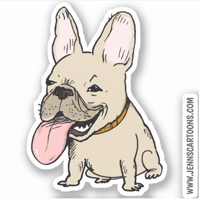 Funny Niedlich French Bulldog | Französischer Cart Aufkleber (Vorderseite)