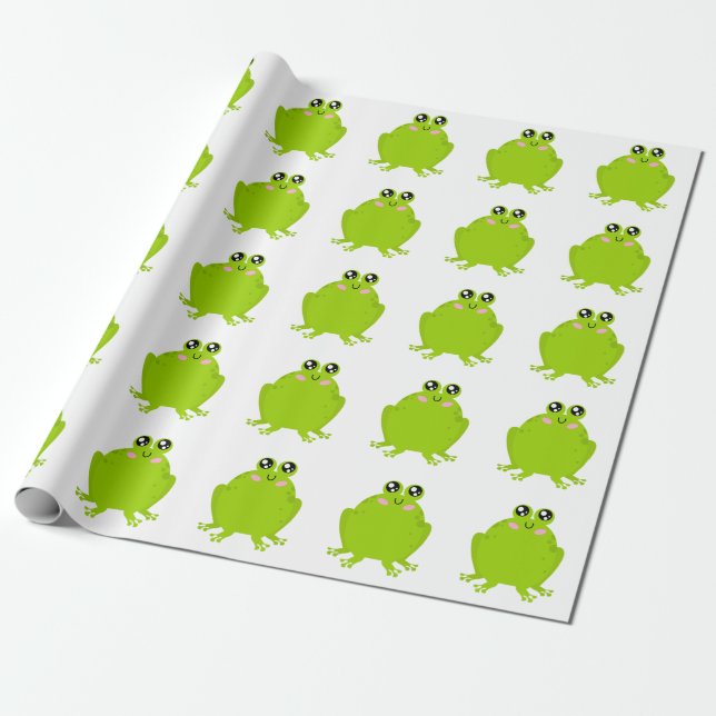 Funny Niedlich Frog Geschenkpapier (Ungerollt)