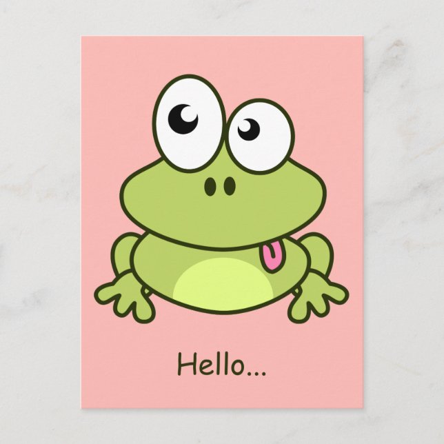 Funny niedlich Frosch Cartoon Kids Postkarte (Vorderseite)