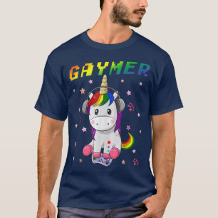 Funny Niedlich Gaymer Gaming Unicorn Gamer LGBT Ga T-Shirt