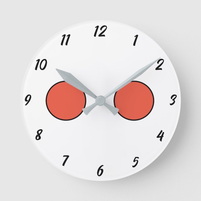 Funny Niedlich Geace Eyes Halloween 2024 Orange Bl Runde Wanduhr (Vorderseite)