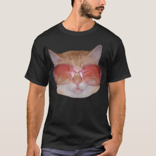 Funny Niedlich Geeky Hipster Cat Wearing Brillen T-Shirt