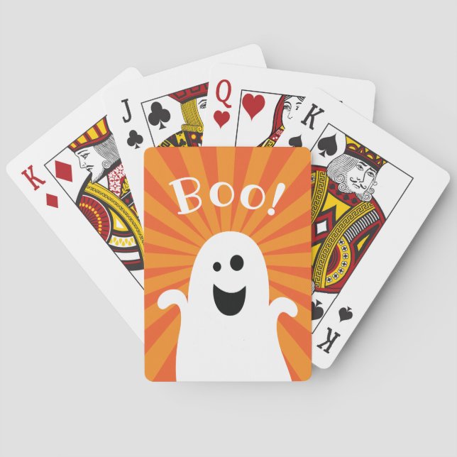 Funny Niedlich Ghost Boo Spooky Spaß glücklich Hal Spielkarten (Rückseite)