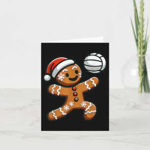 Funny Niedlich Gingerbread Mann Volleyball Christm Karte