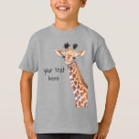 Funny Niedlich Giraffe Personalisiert T-Shirt<br><div class="desc">Niedliche Babygiraffe personalisiert zum Shirt. Original-Kunstwerk von Komila Y.</div>