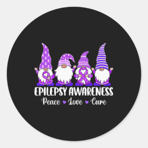 Funny niedlich Gnomes Peace hope Liebe epilepsy Aw Runder Aufkleber