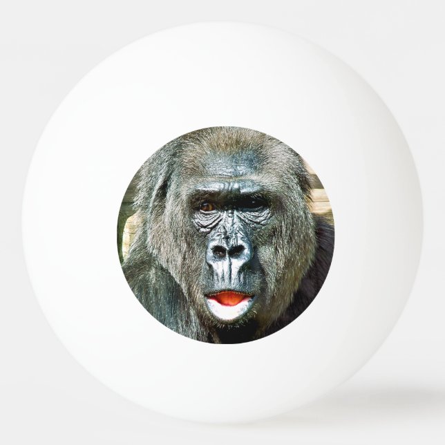 FUNNY NIEDLICH GORILLA TISCHTENNISBALL (Vorderseite)