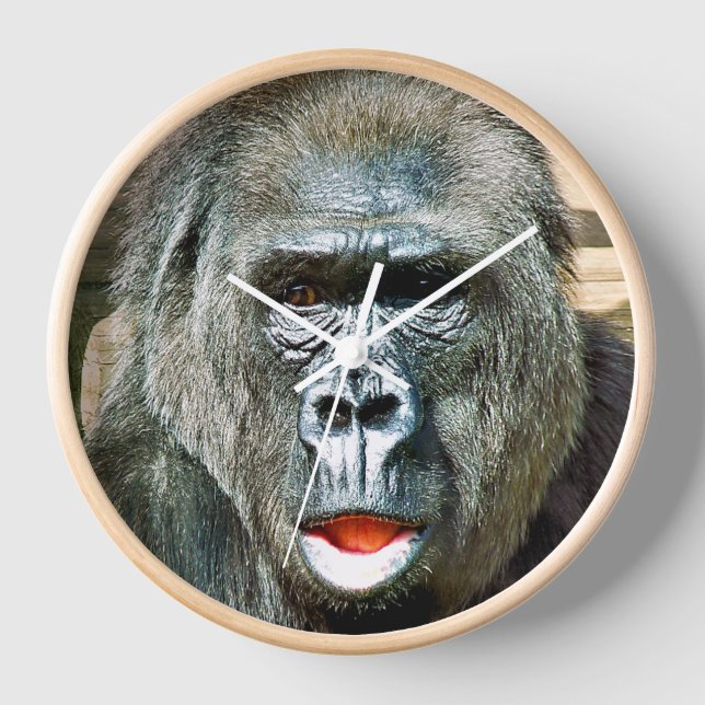 FUNNY NIEDLICH GORILLA UHR (Vorderseite)
