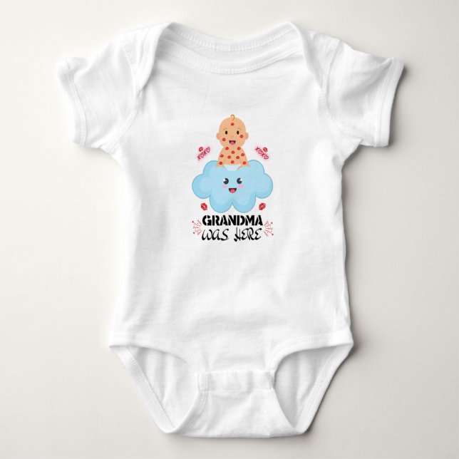 Funny & Niedlich Grandma Baby Outfit. Oma war hier Strampler (Vorderseite)
