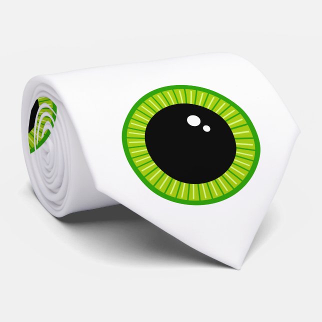 Funny Niedlich Green Eyeballs Krawatte (Gerollt)