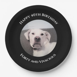 Funny Niedlich Grumpy White Dog 40. Geburtstag Sch Pappteller
