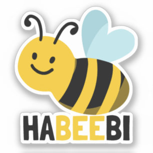 Funny Niedlich Habeebi Bee Pun Habibi Aufkleber