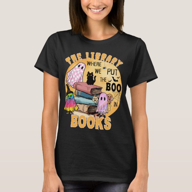 Funny Niedlich Halloween Librarian mit dem Namen a T-Shirt (Vorderseite)