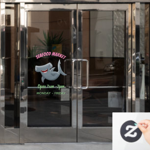 Funny niedlich Hammerhead Hai Cartoon Fensteraufkleber