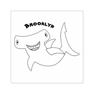 Funny niedlich Hammerhead Hai Cartoon Gummistempel